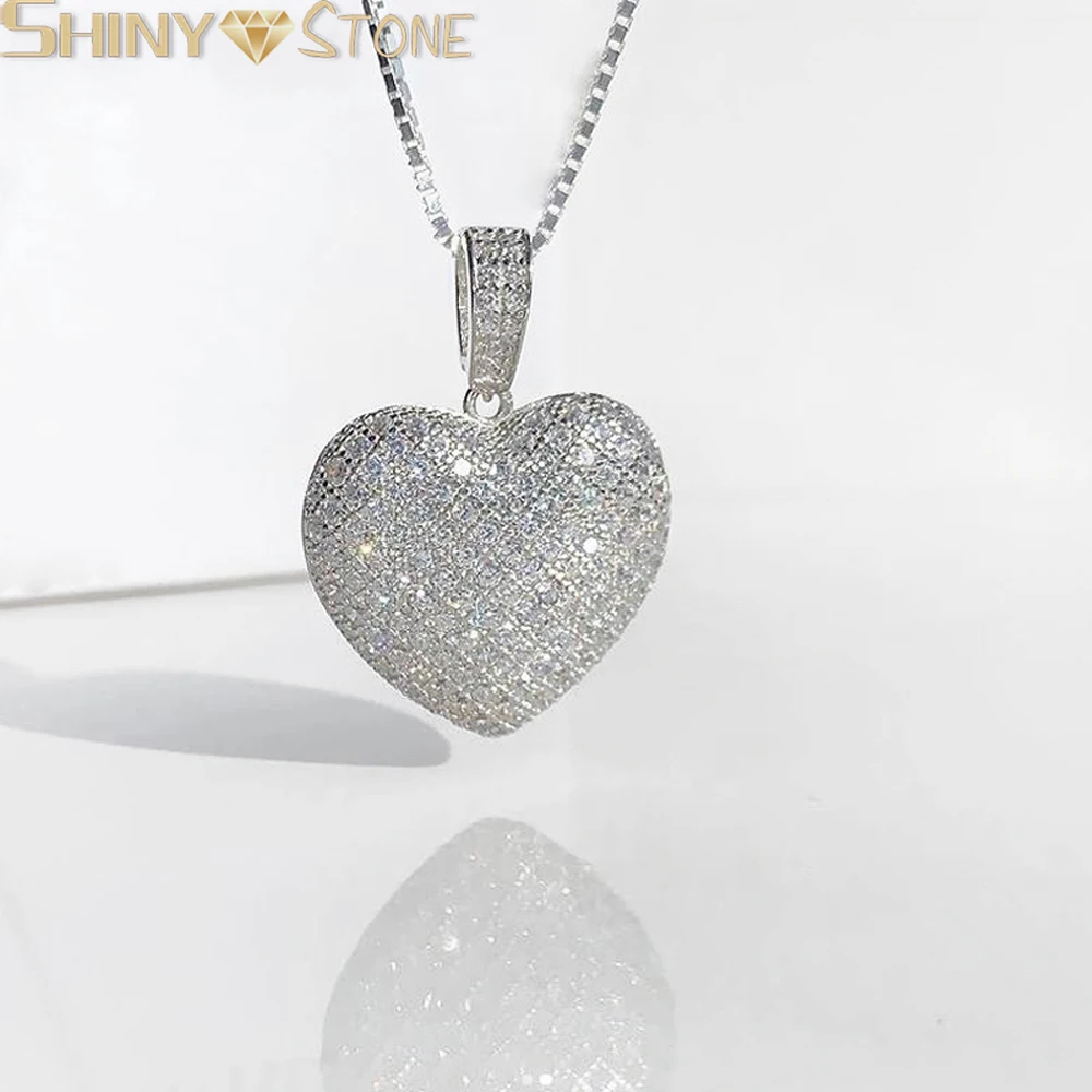 

Блестящее ожерелье с подвеской в виде сердца с кристаллами 5 А, ожерелье в стиле хип-хоп с любовью для женщин и мужчин, цепочка с кубическим цирконием 5 мм, ювелирные изделия, Прямая поставка