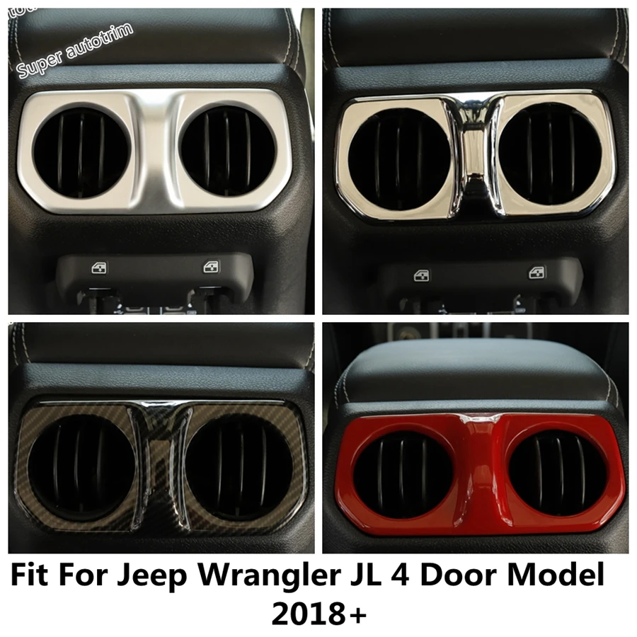 

Rear Armrest Box Air AC Vent Outlet Frame Decoration Cover Trim Accessories Interior For Jeep Wrangler JL 4 Door 2018 2019 2020
