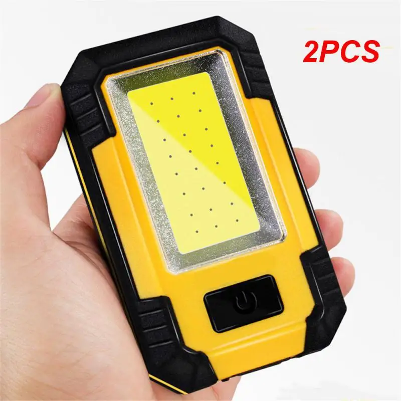 

2PCS Super Bright Camping Light Rechargeable Magnetic Work Lamp 3 Lighting Modes LED Base & Clip Built-in Battery COB Flashlight