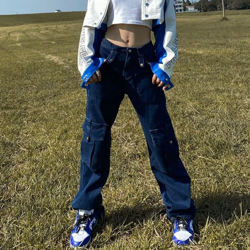 Rimocy Streetwear Baggy Cargo Jeans for Women 2023 Korean Fashion High Waist Trousers Woman Harajuku 90S Straight Denim Pants
Rimocy Streetwear Baggy Cargo Jeans for Women 2023 Korean Fashion High Waist Trousers Woman Harajuku 90S Straight Denim Pants