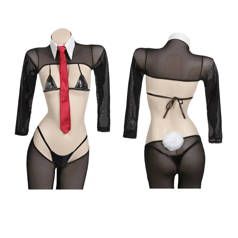 

Rabbit Patent Leather Bikini Swimsuits Bunny Girl Cosplay Costume Woman Sexy Lingeries Swimwear Maid See Through Outfits