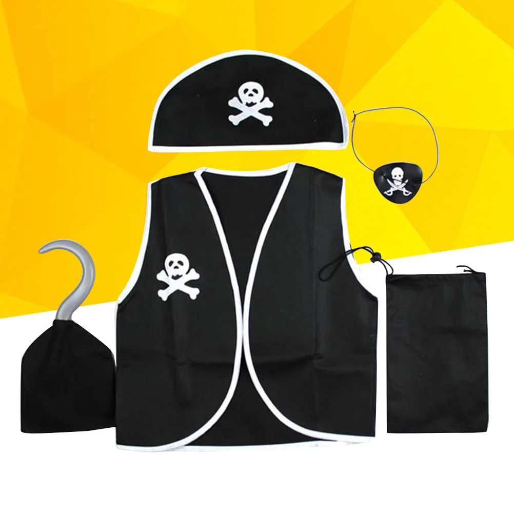 5 Kids Pirate Costume Set Pirate Role Play Dress Set Pirate Pretend Play Set with Hat Vest Bag and Hooks for Children Birthday
5 Kids Pirate Costume Set Pirate Role Play Dress Set Pirate Pretend Play Set with Hat Vest Bag and Hooks for Children Birthday