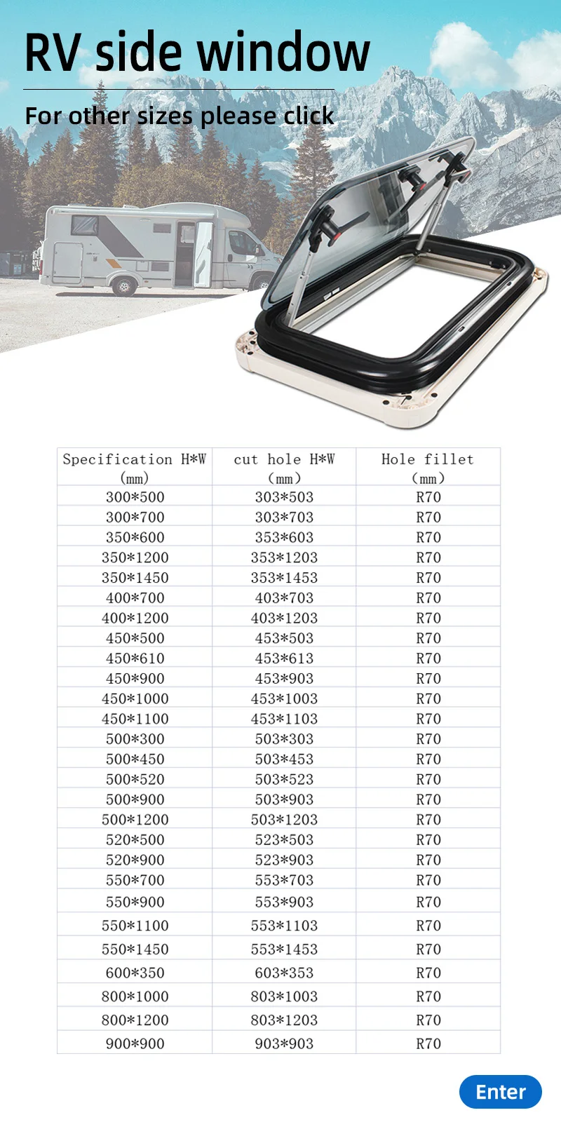TYTXRV Car Accessories Quality Side Window ABS Material Soundproofing With Blackout Curtain For Caravan Camper Trailer Motorhome TYTXRV Car Accessories Quality Side Window ABS Material Soundproofing With Blackout Curtain For Caravan Camper Trailer Motorhome