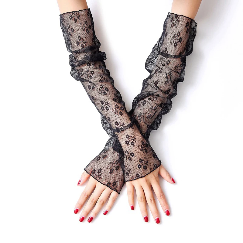 1 Pair Black White Women's Lace Tulle Gloves Bride Wedding Gloves Short Guantes De Novia Summer Protection Driving Arm Sleeves
1 Pair Black White Women's Lace Tulle Gloves Bride Wedding Gloves Short Guantes De Novia Summer Protection Driving Arm Sleeves