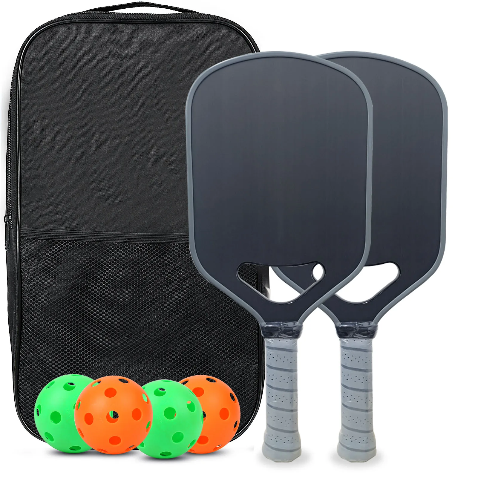 

Pickleball Paddles Set Training Set with 4 Pickle Balls, 1 Carry Bag Portable Pickleball Rackets for Indoor Outdoor Exercise