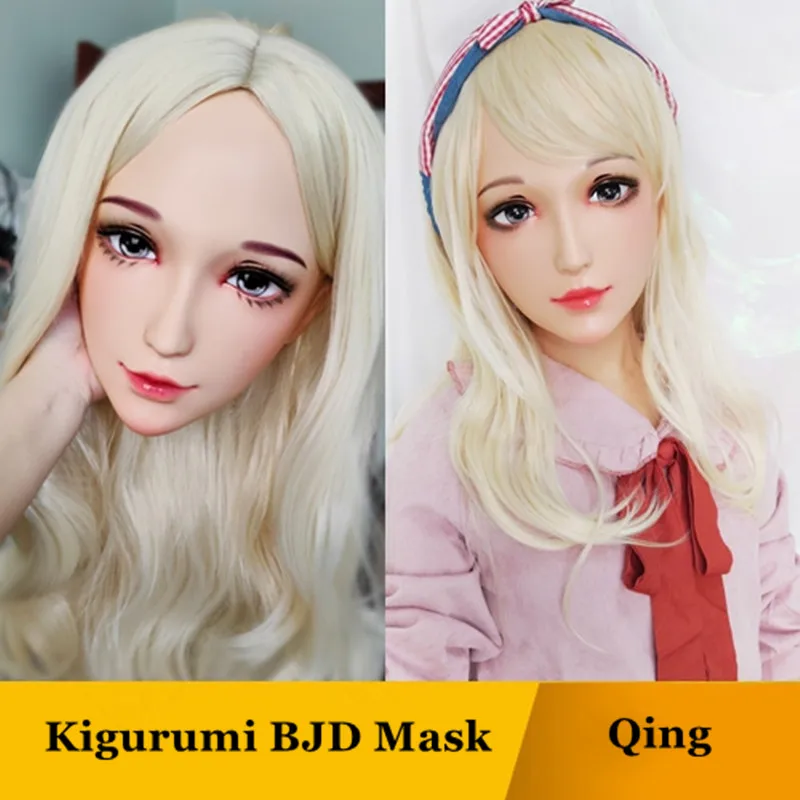 

(GL Qin) Female Silicone Resin Kigurumi Masks Novelty Special BJD Halloween Cosplay Mask Crossdressing Doll Japanese Anime Mask