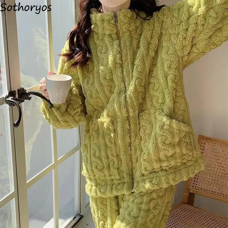 New Winter Pajama Sets Women Coral Velvet Thicker Keep Warm Sweet Girl Students Sleepwear Casual Comfortable Lovely Pockets Ins
New Winter Pajama Sets Women Coral Velvet Thicker Keep Warm Sweet Girl Students Sleepwear Casual Comfortable Lovely Pockets Ins