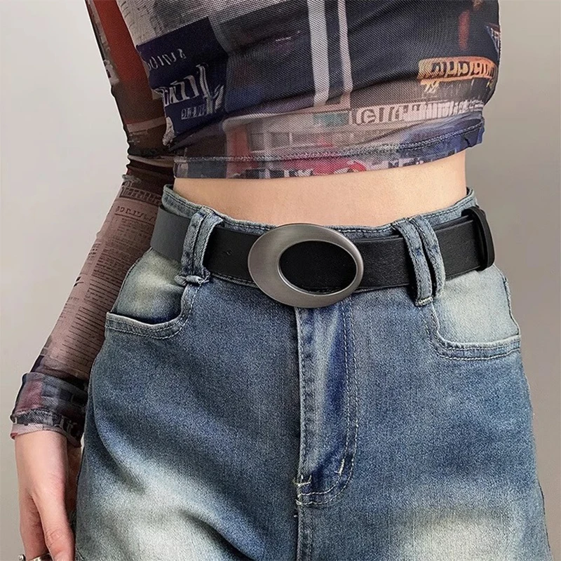 Y2K Pu Leather Belt For Women Metal Oval Buckle Jeans Trouser Dress Waistband Fashion Vintage Accessories Waist Strap
Y2K Pu Leather Belt For Women Metal Oval Buckle Jeans Trouser Dress Waistband Fashion Vintage Accessories Waist Strap