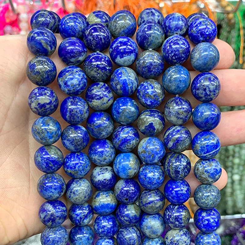 

Natural Stone Lapis Lazuli 5A Gem Quality Round Loose Beads For Jewelry Making DIY Charm Bracelet 15" Wholesales 4/6/8/10/12mm