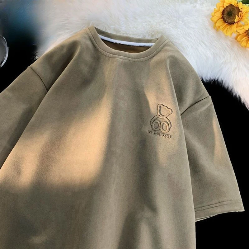 Bear short-sleeved t shirt for men and women in summer Hong Kong style heavyweight youth loose trendy brand retro half sleeve
Bear short-sleeved t shirt for men and women in summer Hong Kong style heavyweight youth loose trendy brand retro half sleeve