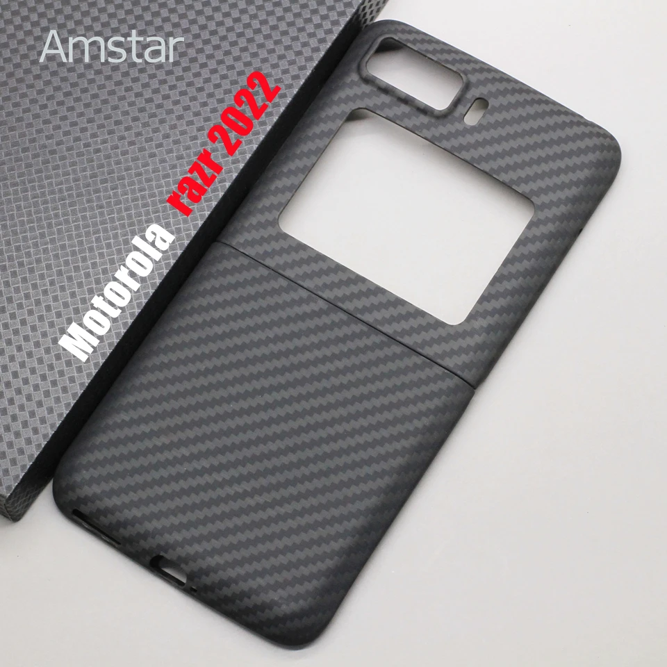 

Защитный чехол Amstar из углеродного волокна для Motorola Moto Razr 2022, ультратонкие противоударные чехлы из арамидного волокна для Moto Razr 2022