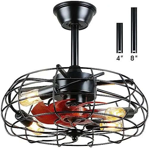 Ceiling Fan with Light and Remote Control, Caged Ceiling Fan with 4 Led Bulbs, Enclosed Ceiling Fan with LED Light for Porch,Pat
Ceiling Fan with Light and Remote Control, Caged Ceiling Fan with 4 Led Bulbs, Enclosed Ceiling Fan with LED Light for Porch,Pat