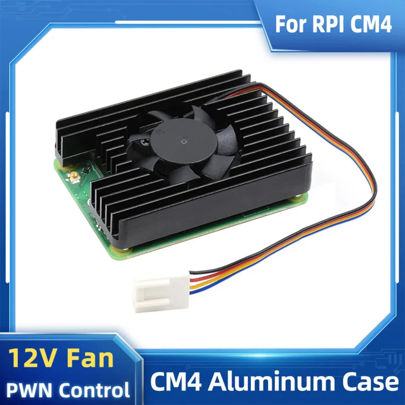 

Raspberry Pi CM4 Aluminum Case Armored Shell with 12V 3007 PWN Control Cooling Fan Heatsinks for Pi Compute Module 4