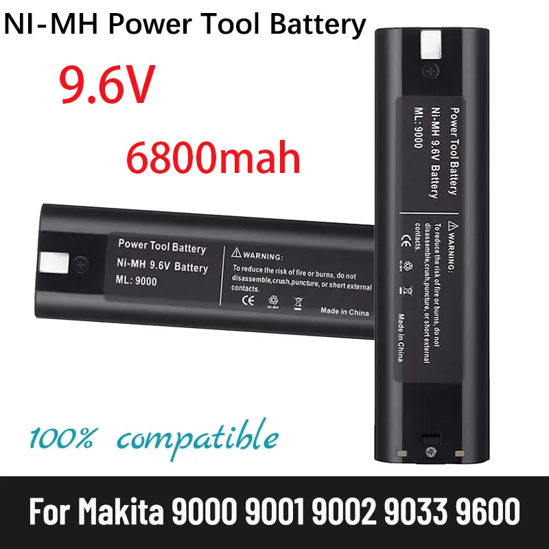 100% Genuine 9.6V 6.8Ah Nickel Hydrogen Battery Replacement Suitable for Makita 9000 9002 9033, 6095D 6096D 6093D DA391D 5090D
100% Genuine 9.6V 6.8Ah Nickel Hydrogen Battery Replacement Suitable for Makita 9000 9002 9033, 6095D 6096D 6093D DA391D 5090D