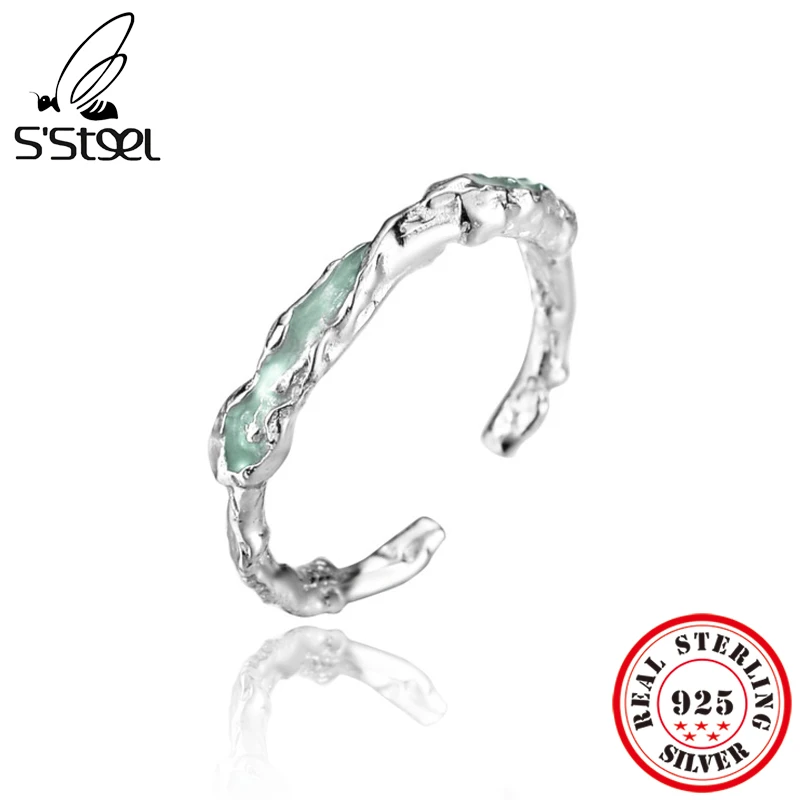 S'STEEL Korean 925 Sterling Silver Enamel Rings For Women Wedding Engagement Adjustable Ring Luxury Designer Jewelry Anillos
S'STEEL Korean 925 Sterling Silver Enamel Rings For Women Wedding Engagement Adjustable Ring Luxury Designer Jewelry Anillos