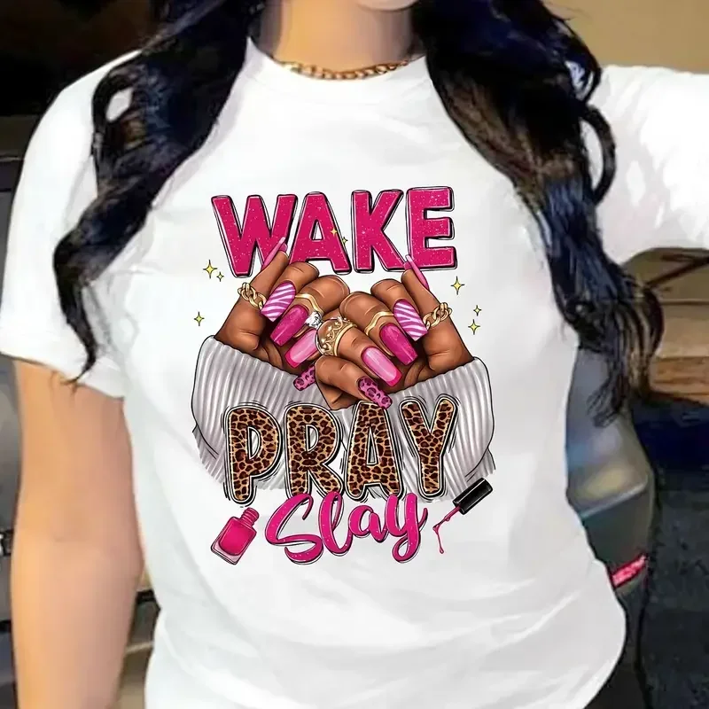 Футболка женская с графическим принтом, повседневный топ с круглым вырезом и коротким рукавом, одежда на весну-лето
Футболка женская с графическим принтом, повседневный топ с круглым вырезом и коротким рукавом, одежда на весну-лето