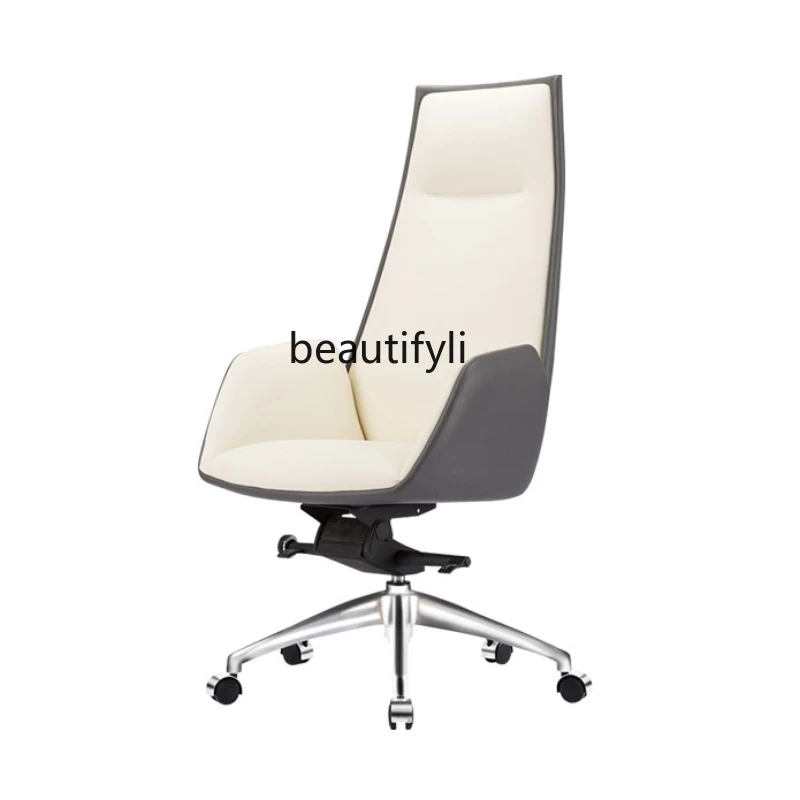 Executive Chair Cowhide Home Computer Chair Comfortable Long-Sitting Executive Chair High Backrest Conference Room Lifting Seat 
Executive Chair Cowhide Home Computer Chair Comfortable Long-Sitting Executive Chair High Backrest Conference Room Lifting Seat