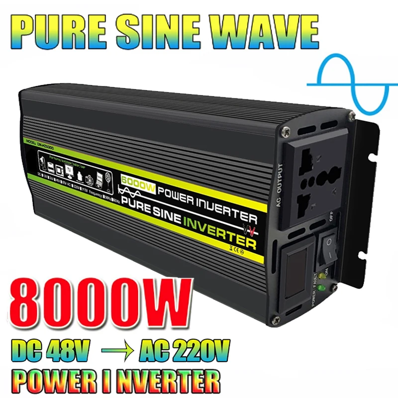 8000W/6000W/3000W LED Display Solar Power Inverter 48V 60V to 220V Pure Sine Wave Voltage Transformer Car Charge Converter
8000W/6000W/3000W LED Display Solar Power Inverter 48V 60V to 220V Pure Sine Wave Voltage Transformer Car Charge Converter