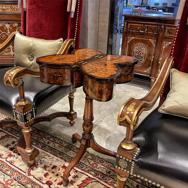 American-Style Mid-Ancient Butterfly-Shaped Flower Flower Household Solid Wood Simplicity Tea Table
American-Style Mid-Ancient Butterfly-Shaped Flower Flower Household Solid Wood Simplicity Tea Table