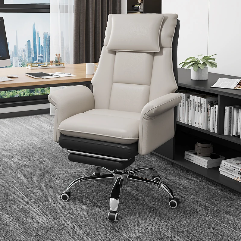 

White Luxury Office Chair Mobile Footrest Premium ﻿aesthetic Gaming Chair Minimalist High Back Cadeira De Escritorios Furniture