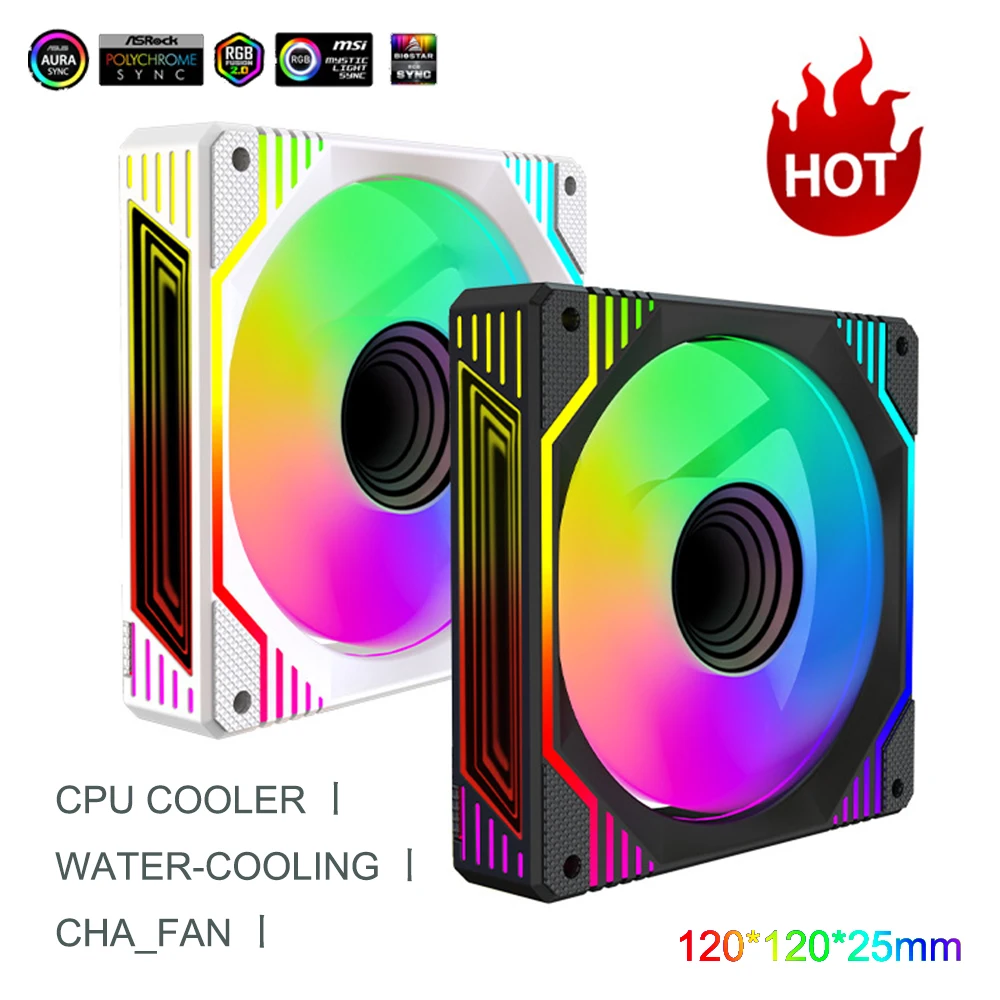 

PC Case DIY Tools 5V 3Pin ARGB Fans Forward/Reverse Cooler Mirror 120mm Ventilador For Aura Sync CPU Radiator 12V 4Pin PWM