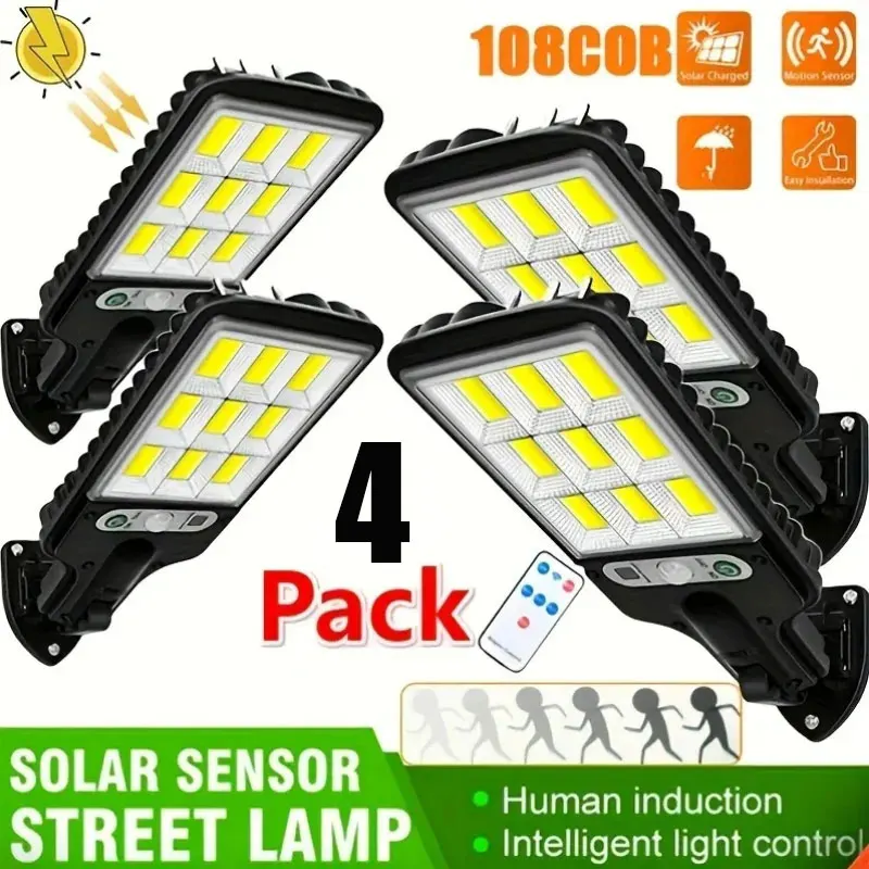 108COB Solar Street Lights Outdoor Wireless Solar Security Wall Lamp Motion Sensor With 3 Modes For Front Door Garden Porch
108COB Solar Street Lights Outdoor Wireless Solar Security Wall Lamp Motion Sensor With 3 Modes For Front Door Garden Porch