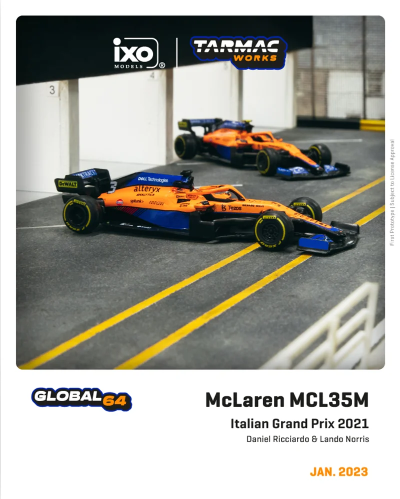 Tarmac работает 1:64 2021 F1 McLaren MCL35M итальянский № 4 L.Norris /Winner #3 D.Ricciardo модель автомобиля
Tarmac работает 1:64 2021 F1 McLaren MCL35M итальянский № 4 L.Norris /Winner #3 D.Ricciardo модель автомобиля
