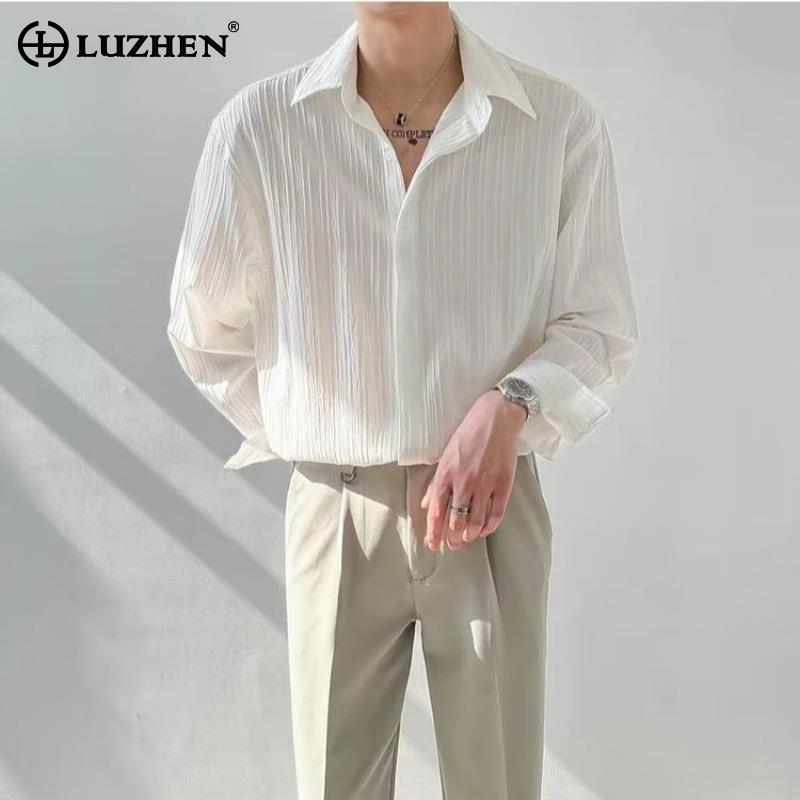 LUZHEN Original Stylish Pleated Design Social Long Sleeve Shirts Male Fashion Elegant Plain Korean High Quality Clothing LZ4253
LUZHEN Original Stylish Pleated Design Social Long Sleeve Shirts Male Fashion Elegant Plain Korean High Quality Clothing LZ4253