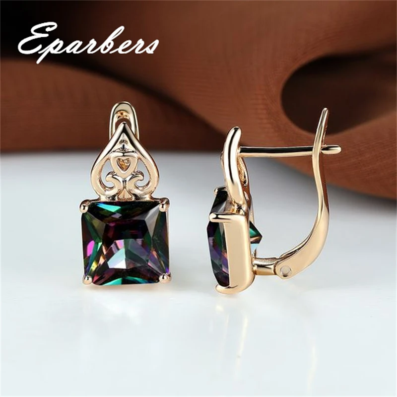 Temperament Rainbow Square Stone Earrings for Women Gold Color Boho Ice Cut Earrings AAA Zircon Wedding Drop Earring
Temperament Rainbow Square Stone Earrings for Women Gold Color Boho Ice Cut Earrings AAA Zircon Wedding Drop Earring