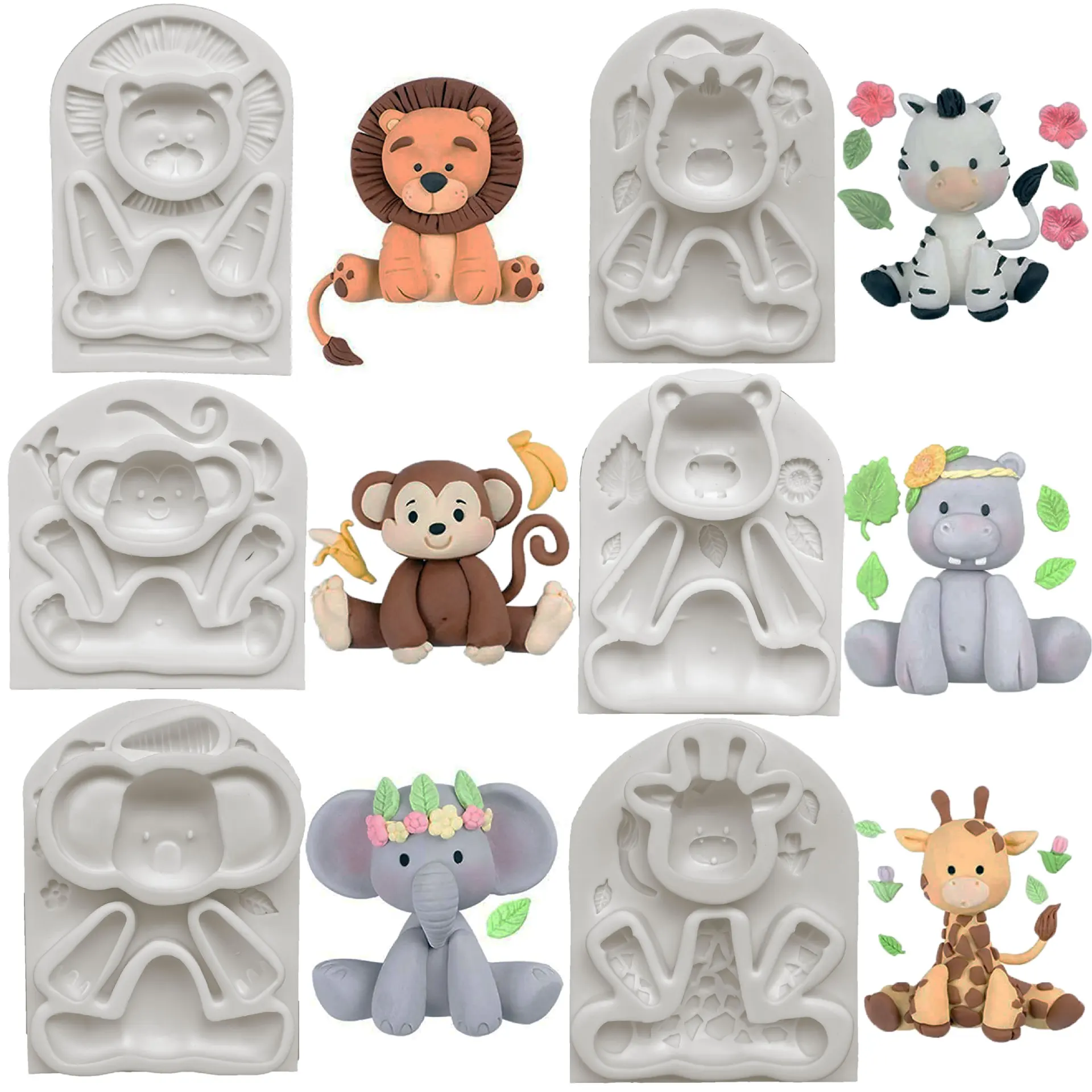 Lion Monkey Elephant Hippo Zebra Giraffe Silicone Molds Chocolate Mould Fondant Cake Decorating Tools Baking Accessories
Lion Monkey Elephant Hippo Zebra Giraffe Silicone Molds Chocolate Mould Fondant Cake Decorating Tools Baking Accessories