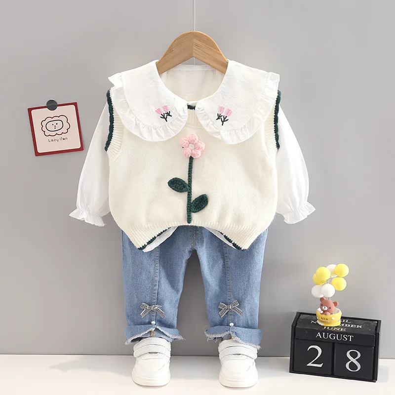 Kids Baby Girls Clothing Sets Casual Flower Knitted Vest Shirt Pants 3Pcs Suits Toddler Girl Clothes Children Outfits 1-4 Years
Kids Baby Girls Clothing Sets Casual Flower Knitted Vest Shirt Pants 3Pcs Suits Toddler Girl Clothes Children Outfits 1-4 Years