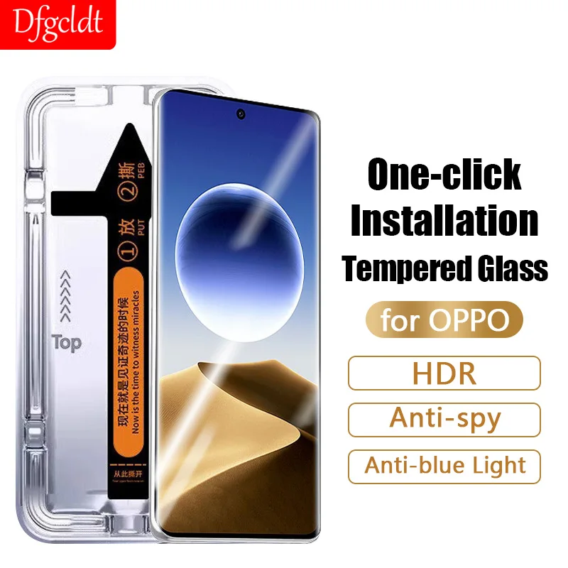 

3D One-click Installation Privacy Screen Protector For Oppo Find X7 Ultra X6 X5 X3 X2 Neo Reno 11 10 9 Pro Plus Tempered Glass