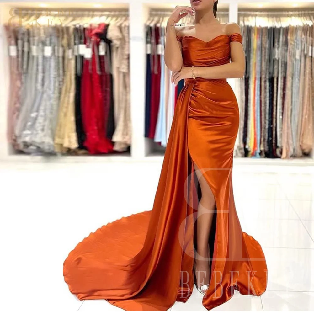 Orange Satin Bridesmaid Dresses Off the Shoulder Elegant Long Wedding Party Dress for Woman 2024 Weddings Ceremony Dresses Robe
Orange Satin Bridesmaid Dresses Off the Shoulder Elegant Long Wedding Party Dress for Woman 2024 Weddings Ceremony Dresses Robe