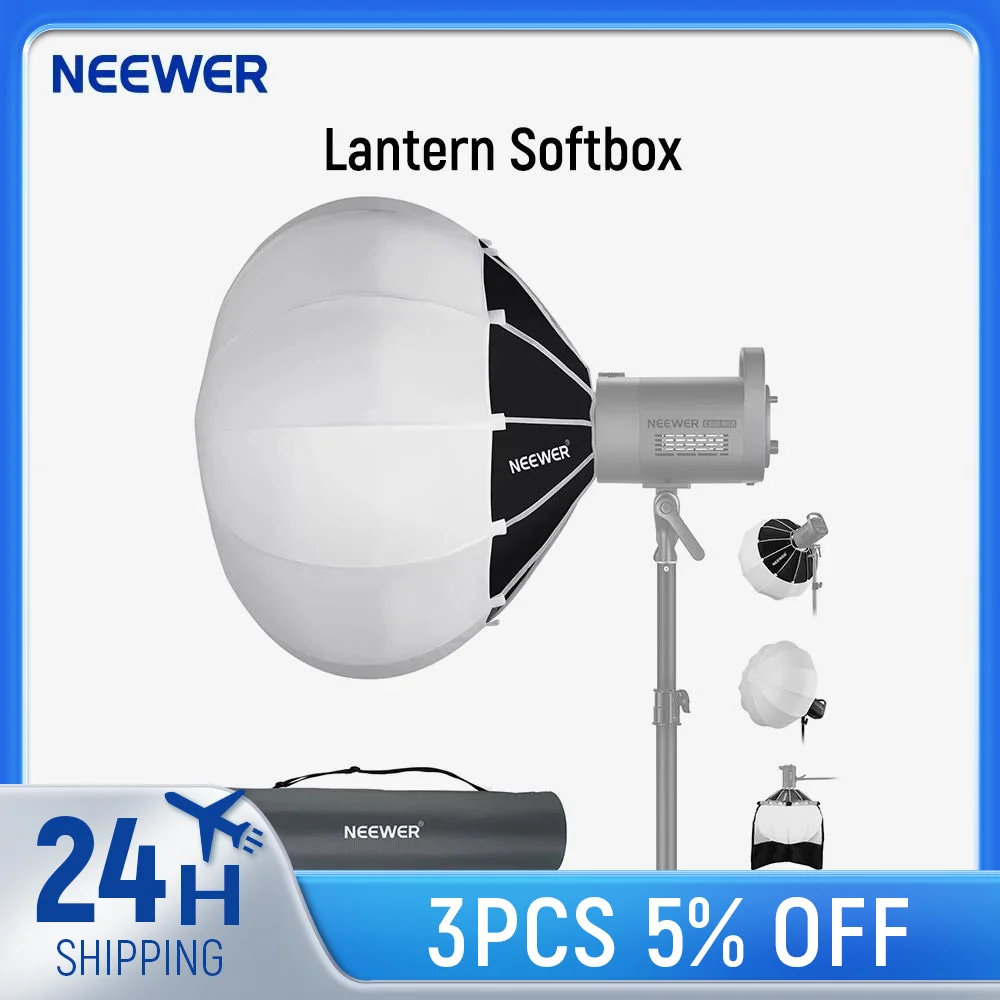 NEEWER Lantern Softbox One Step Quick Release, 360° Light Diffuser with Skirt, Bowens Mount for Video Light CB60 CB100 CB150
NEEWER Lantern Softbox One Step Quick Release, 360° Light Diffuser with Skirt, Bowens Mount for Video Light CB60 CB100 CB150