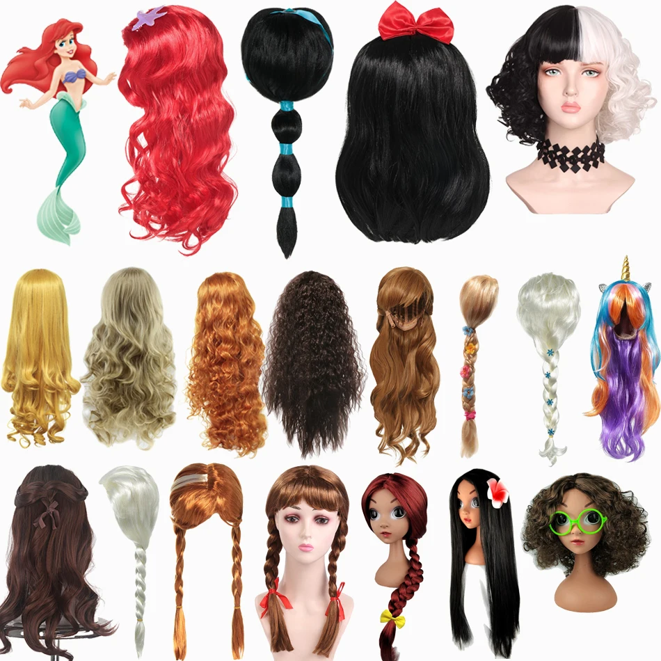 Disney Frozen Princess Girls Anna Elsa Cosplay Wig Kids Little Mermaid Ariel Red Wig Jasmine Rapunzel Belle Hair Accessories
Disney Frozen Princess Girls Anna Elsa Cosplay Wig Kids Little Mermaid Ariel Red Wig Jasmine Rapunzel Belle Hair Accessories