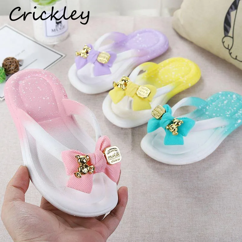 New Gradient Color Children's Slippers Summer Bear Bow PVC Outdoor Kids Flip Flops Waterproof Anti Slip Girls Beach Shoes
New Gradient Color Children's Slippers Summer Bear Bow PVC Outdoor Kids Flip Flops Waterproof Anti Slip Girls Beach Shoes