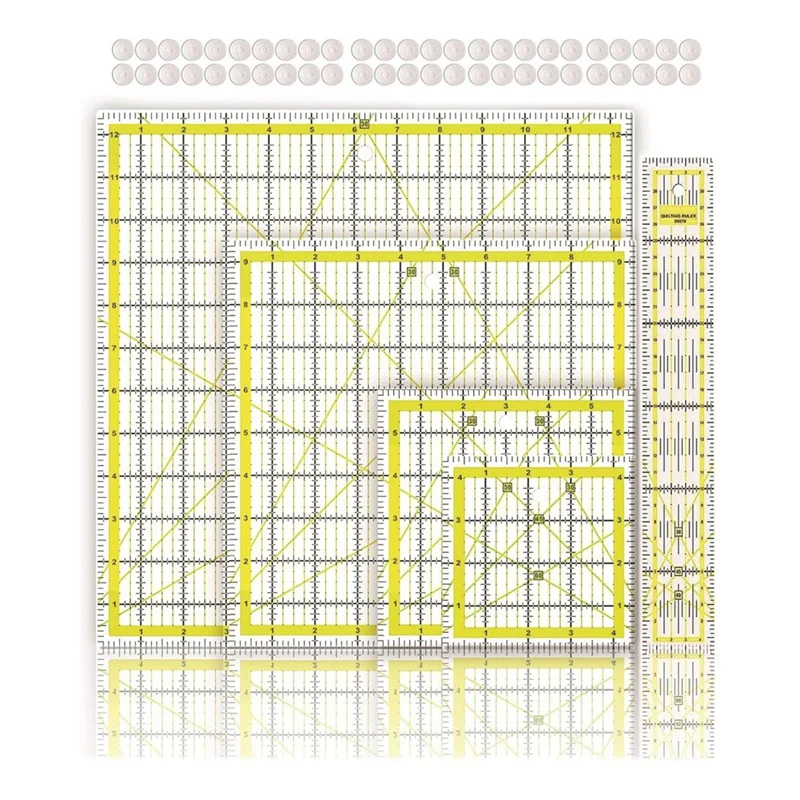 

Clear Acrylic Rulers Square Quilting Templates Fabric Cutting Ruler For Craft Projects Quilting And Sewing