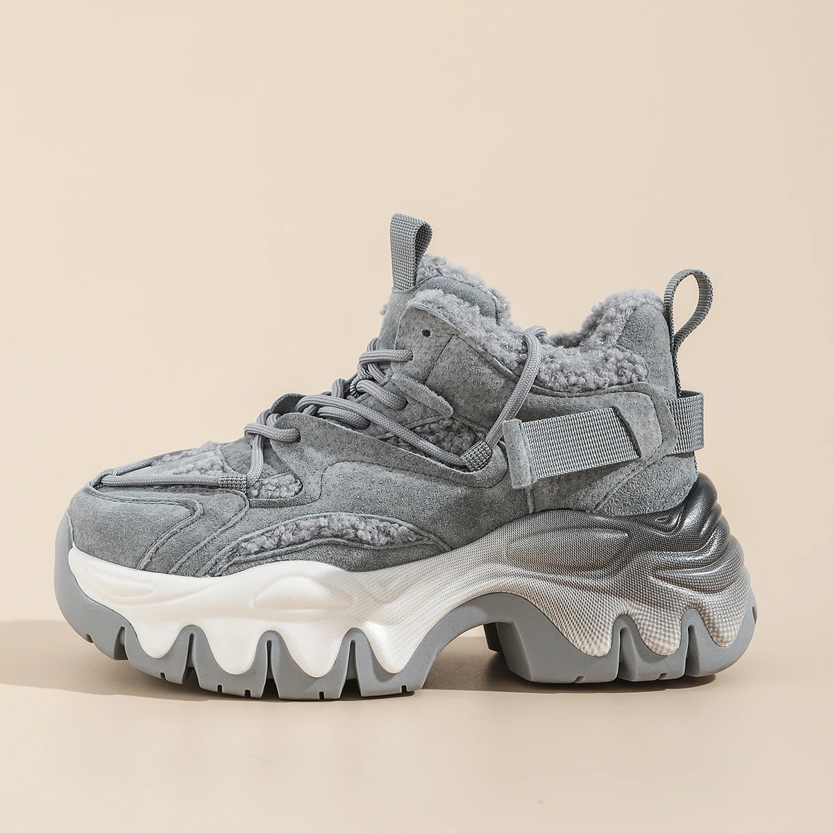 Brand New Women Winter Thick Plush Black Lace Up Chunky Sneakers Female Fashion Casual High Platform Keep Warm Vulcanized Shoes
Brand New Women Winter Thick Plush Black Lace Up Chunky Sneakers Female Fashion Casual High Platform Keep Warm Vulcanized Shoes