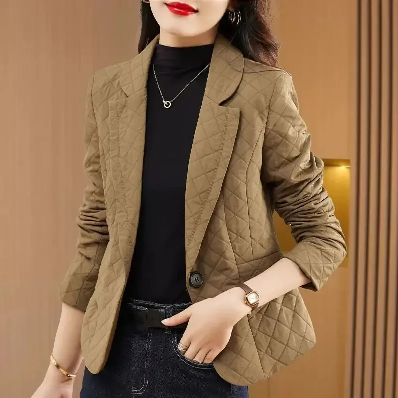

Женский короткий Блейзер с длинным рукавом, повседневный облегающий офисный жакет в Корейском стиле, верхняя одежда для весны и осени
