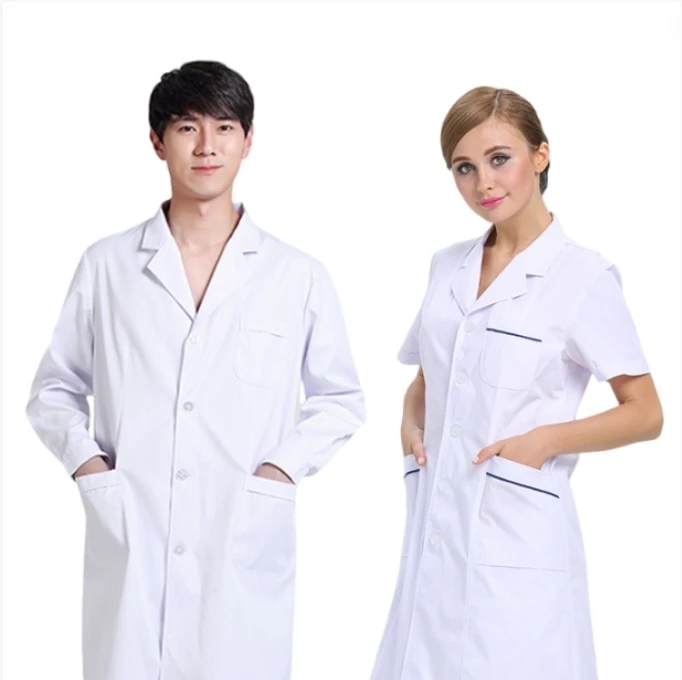 

White coat long sleeved doctor's uniform men women Lab Coat Nurse Uniform Spa Uniform Nursing Uniform Scrubs Medical Uniforms