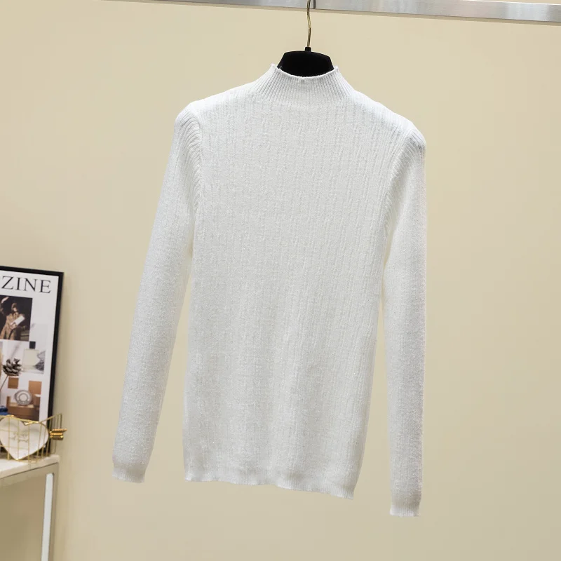 Autumn Winter Slim Long Sleeve Women's Pullover Casual Solid Inner Bottoming Sweater Tops Fashion Half High Neck Knitwear 28716
Autumn Winter Slim Long Sleeve Women's Pullover Casual Solid Inner Bottoming Sweater Tops Fashion Half High Neck Knitwear 28716