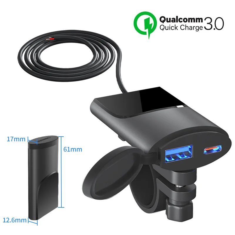 NEW Motorcycle USB Charger QC3.0&Type-c Handlebar Fast Charging Waterproof 12V-24V Socket Adapter Motorcycle Accessories
NEW Motorcycle USB Charger QC3.0&Type-c Handlebar Fast Charging Waterproof 12V-24V Socket Adapter Motorcycle Accessories