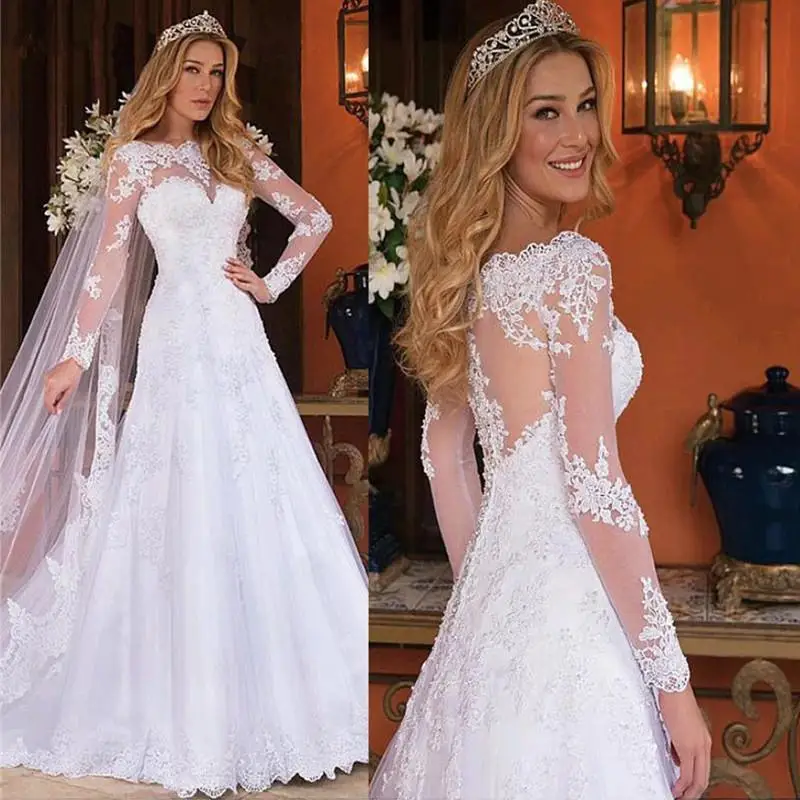 New Long Sleeves Wedding Dresses Sexy Backless Vestidos De Novia Appliques Vestido De Noiva Lace Robe De Mariée
New Long Sleeves Wedding Dresses Sexy Backless Vestidos De Novia Appliques Vestido De Noiva Lace Robe De Mariée