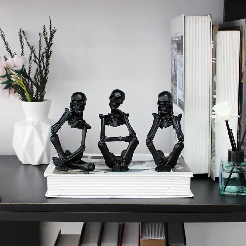 Skeleton Statue Decor Resin Halloween Skeleton Sculpture 3PCS Portable Scary Figurines Set Collectible Desktop Decoration For
Skeleton Statue Decor Resin Halloween Skeleton Sculpture 3PCS Portable Scary Figurines Set Collectible Desktop Decoration For