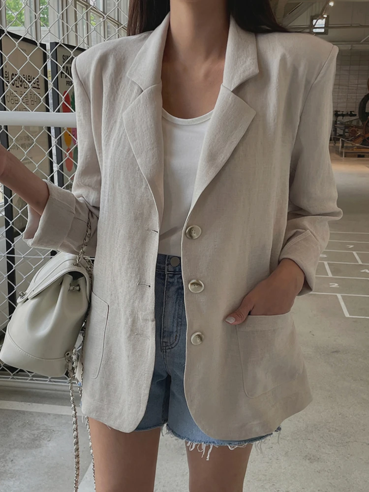 Cotton Linen Women Blazer Casual Loose Elegant and Chic Vintage Solid Office Jackets Coat Female Outwear Clothes Cardigans New
Cotton Linen Women Blazer Casual Loose Elegant and Chic Vintage Solid Office Jackets Coat Female Outwear Clothes Cardigans New
