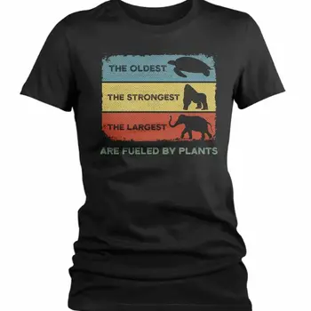 여성용 식물 기반 셔츠, 비건 티셔츠, 가장 강력하고 오래된 식물 연료