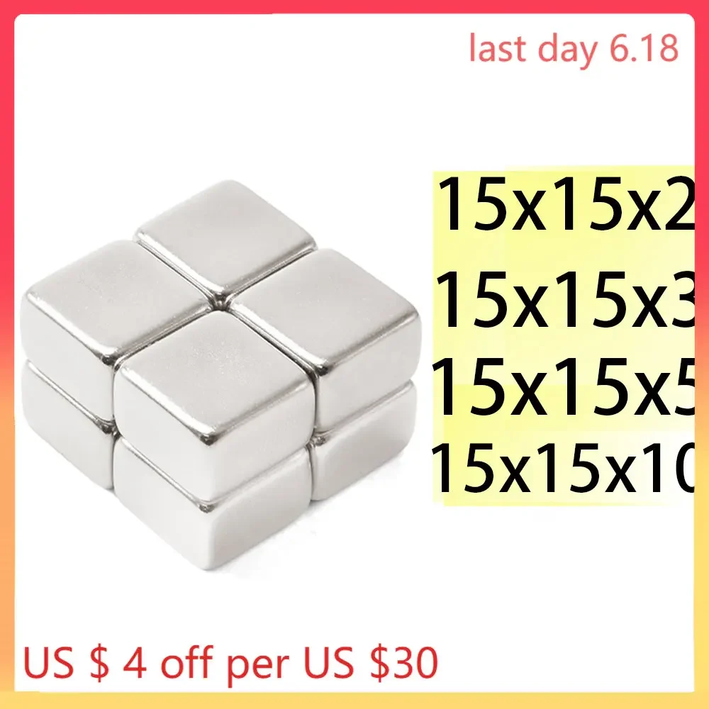 N52 15x15x2 15x15x3 15x15x5 15x15x14.98 Rectangle N35 Neodymium Block Strong Magnets Applications Motor Generator
N52 15x15x2 15x15x3 15x15x5 15x15x14.98 Rectangle N35 Neodymium Block Strong Magnets Applications Motor Generator