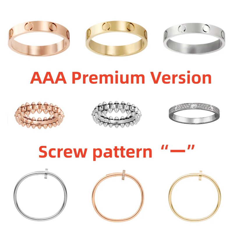 

AAA new high-end European and American popular nail men's and women's ring personality fashion screw full drill bullet gift ring