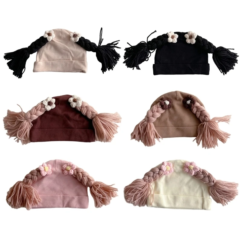 Lovely Baby Braided Fetal Caps Funny Infant Wigs Hat Soft Breathable Bonnet Hats Windproof Headwear for Spring Autumn
Lovely Baby Braided Fetal Caps Funny Infant Wigs Hat Soft Breathable Bonnet Hats Windproof Headwear for Spring Autumn