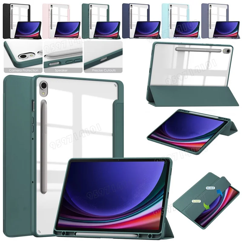 For Samsung Galaxy Tab S9 11 Inch SM-X710 SM-X716B SM-X718U Transparent Back Auto Wake-Up Sleep Case Ultra-Thin Stand Flip Cover
For Samsung Galaxy Tab S9 11 Inch SM-X710 SM-X716B SM-X718U Transparent Back Auto Wake-Up Sleep Case Ultra-Thin Stand Flip Cover